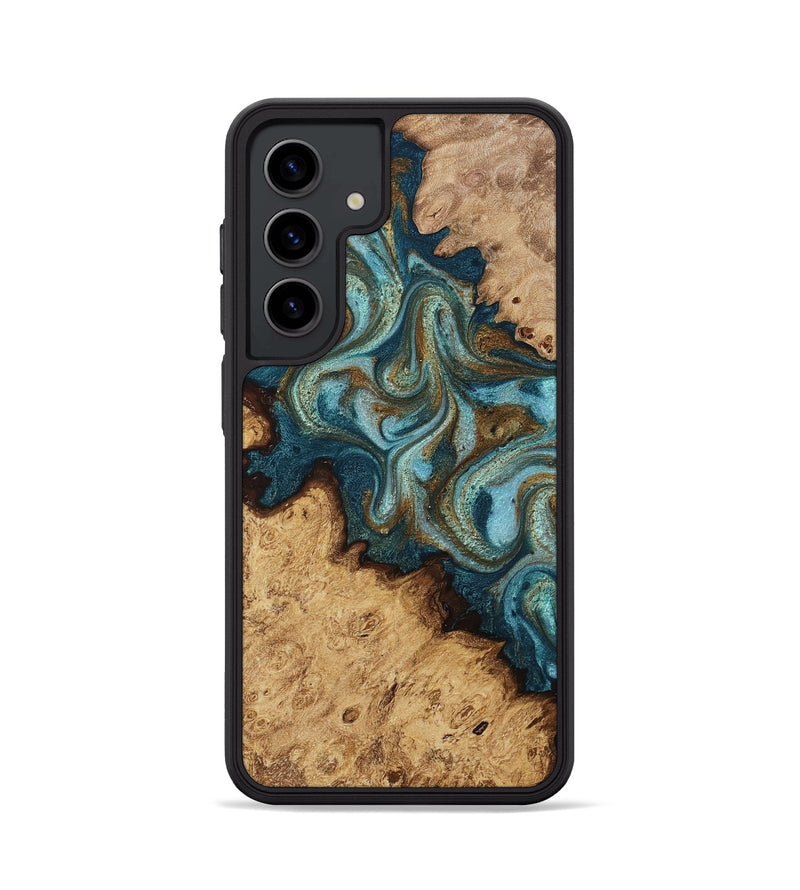 Galaxy S24 Wood Phone Case - Wilfred (Teal & Gold, 815495)
