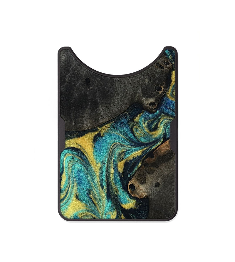 Alloy Wood Wallet - Dallas (Teal & Gold, 815496)