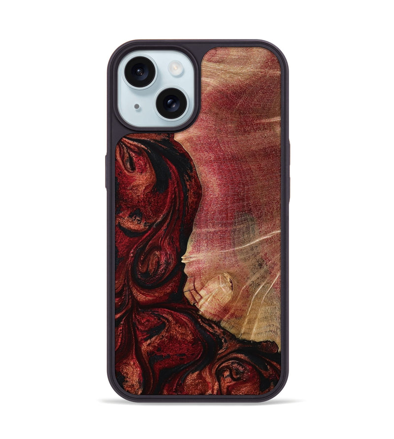 iPhone 15 Wood Phone Case - Tristen (Red, 815508)