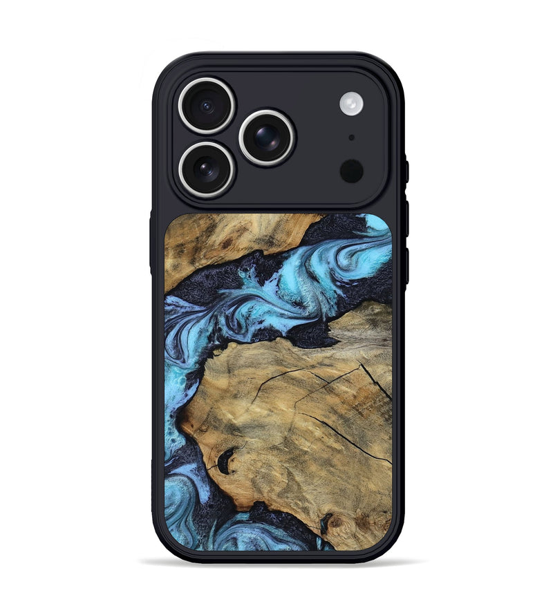 iPhone 17 Pro Wood Phone Case - Samara (Blue, 815518)