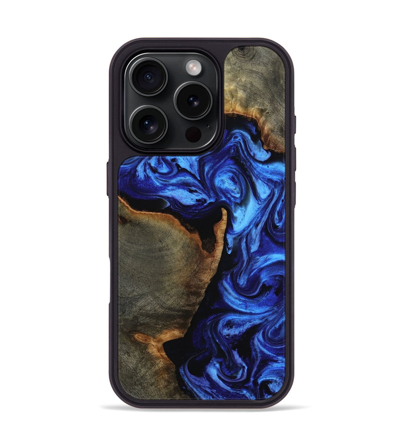 iPhone 16 Pro Wood Phone Case - Levy (Blue, 815521)
