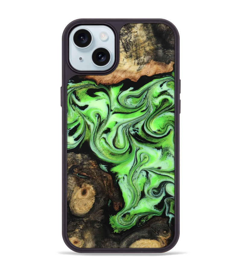 iPhone 15 Plus Wood Phone Case - Darcy (Green, 815524)