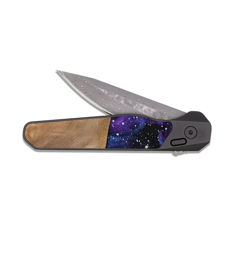 EDC Dark Damascus Wood Pocket Knife - Areli (Cosmos, 815559)