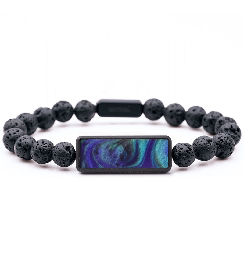 Lava Bead ResinArt Bracelet - Carolyn (Blue, 815634)