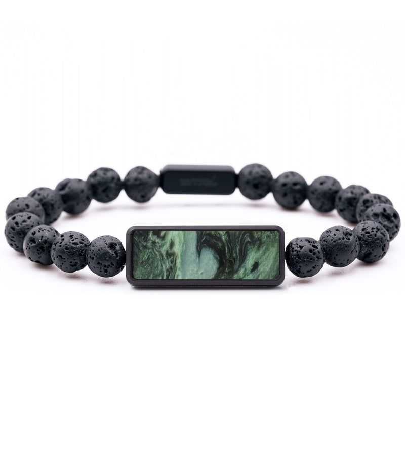 Lava Bead ResinArt Bracelet - Lora (Green, 815645)
