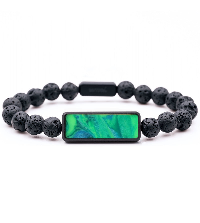 Lava Bead ResinArt Bracelet - Donald (Green, 815651)