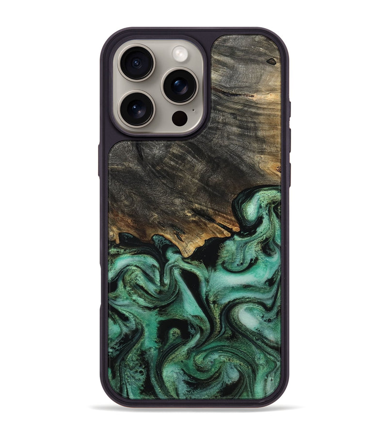iPhone 16 Pro Max Wood Phone Case - Devan (Green, 815657)