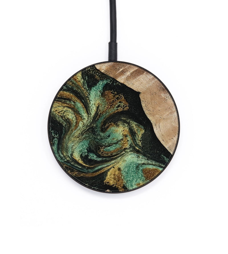 Circle Wood Wireless Charger - Deron (Green, 815658)