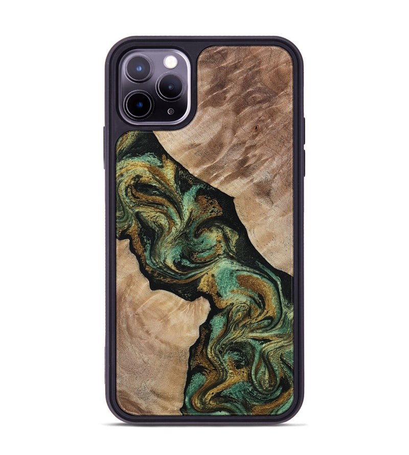 iPhone 11 Pro Max Wood Phone Case - Deron (Green, 815658)