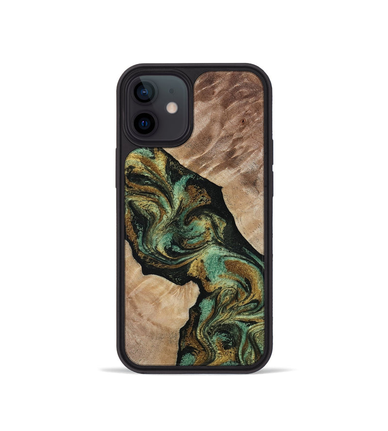 iPhone 12 mini Wood Phone Case - Deron (Green, 815658)