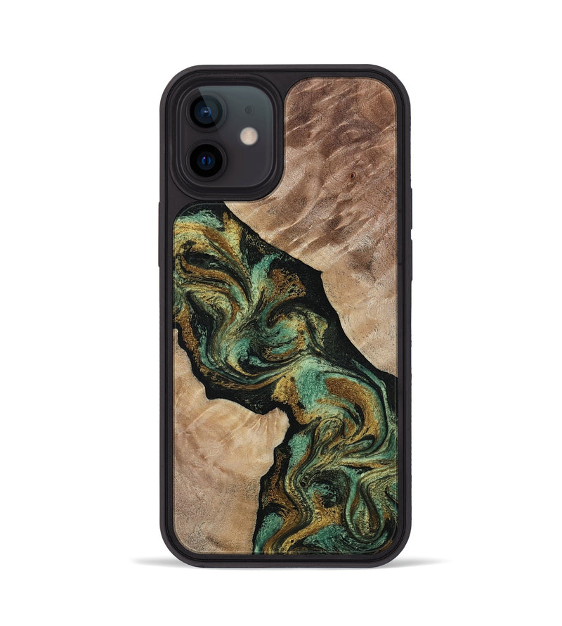 iPhone 12 Wood Phone Case - Deron (Green, 815658)