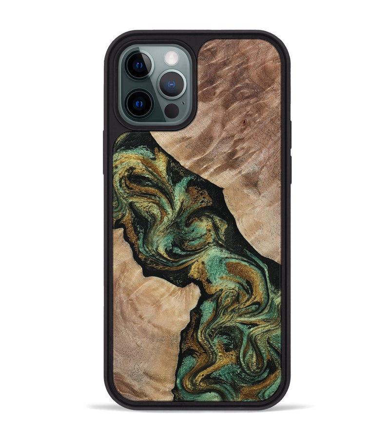 iPhone 12 Pro Max Wood Phone Case - Deron (Green, 815658)
