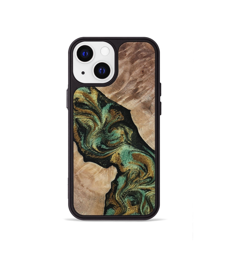 iPhone 13 mini Wood Phone Case - Deron (Green, 815658)