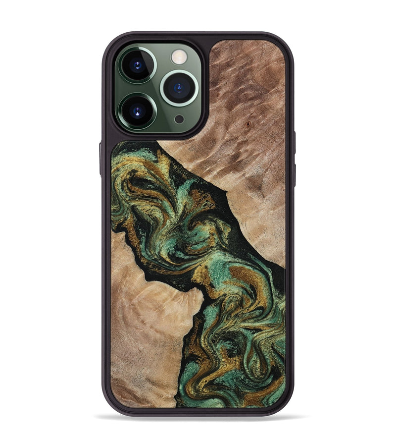 iPhone 13 Pro Max Wood Phone Case - Deron (Green, 815658)