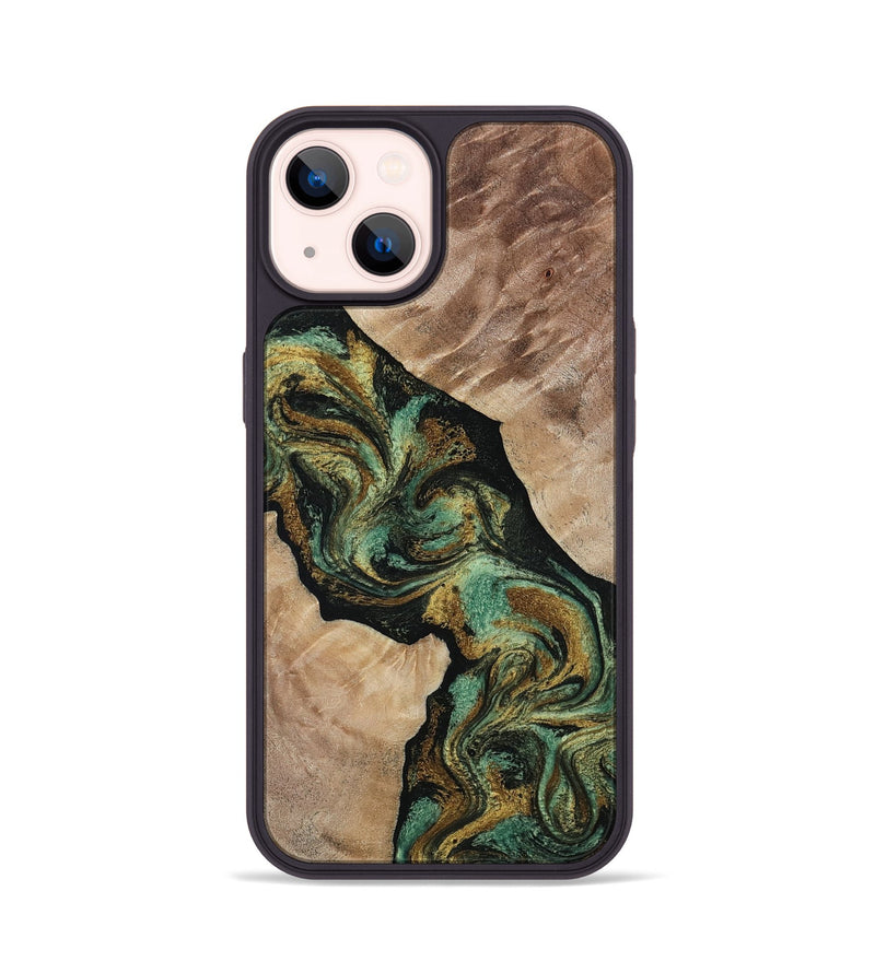iPhone 14 Wood Phone Case - Deron (Green, 815658)