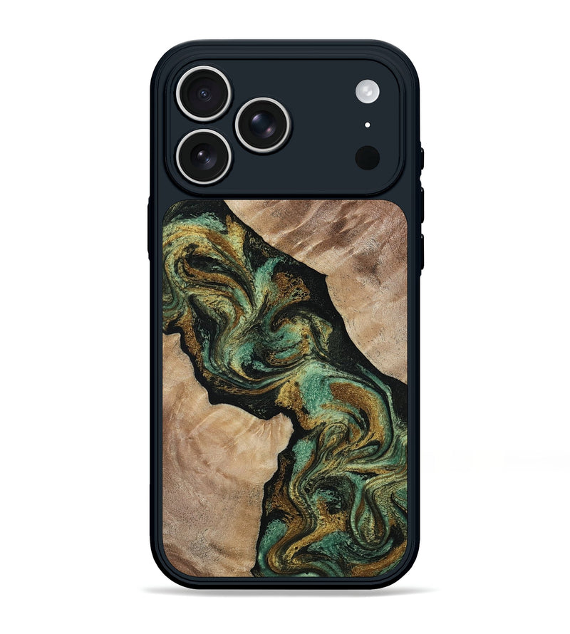 iPhone 17 Pro Max Wood Phone Case - Deron (Green, 815658)