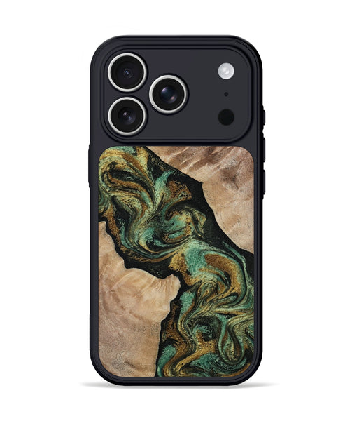 iPhone 17 Pro Wood Phone Case - Deron (Green, 815658)