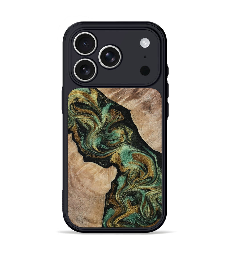 iPhone 17 Pro Wood Phone Case - Deron (Green, 815658)