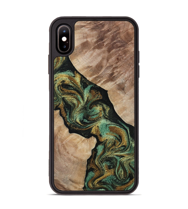 iPhone Xs Max Wood Phone Case - Deron (Green, 815658)