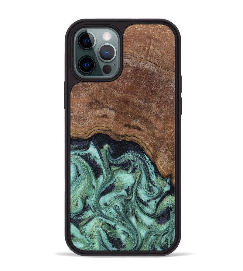 iPhone 12 Pro Max Wood Phone Case - Donovan (Green, 815690)