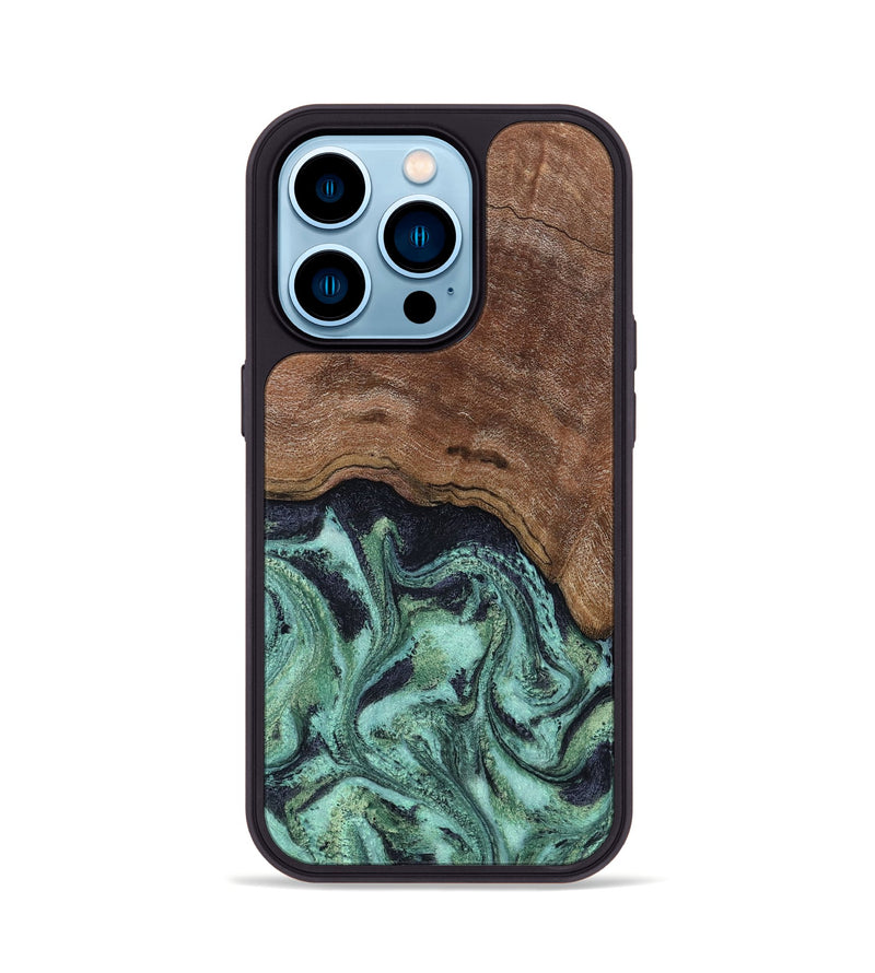iPhone 14 Pro Wood Phone Case - Donovan (Green, 815690)