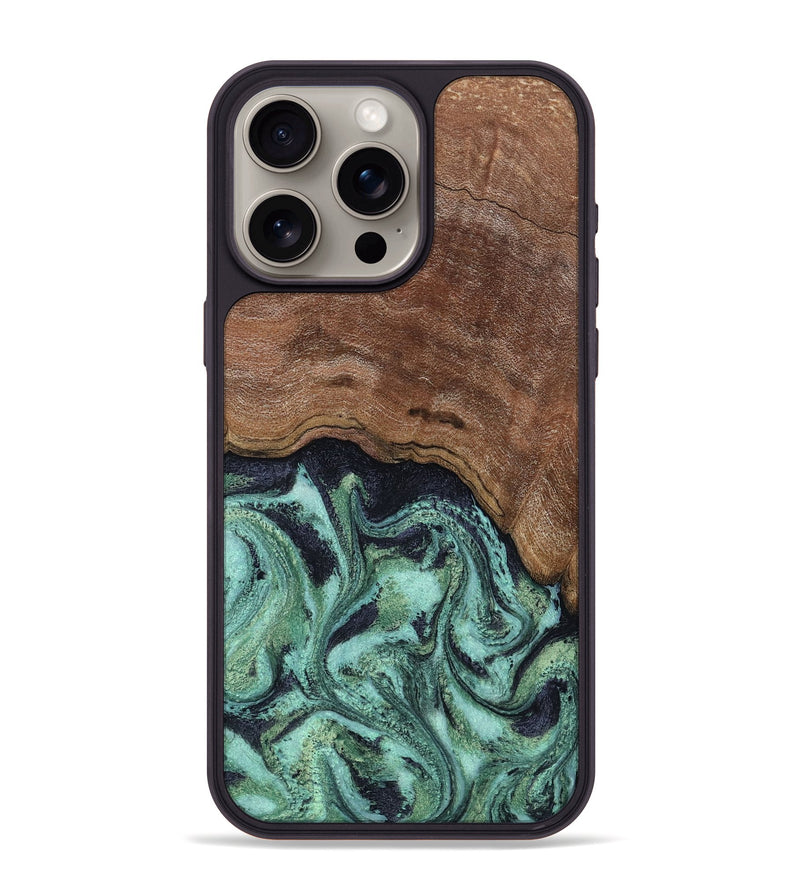 iPhone 15 Pro Max Wood Phone Case - Donovan (Green, 815690)