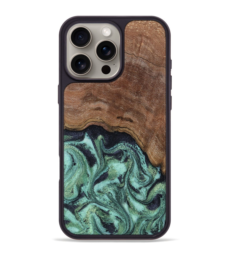 iPhone 16 Pro Max Wood Phone Case - Donovan (Green, 815690)