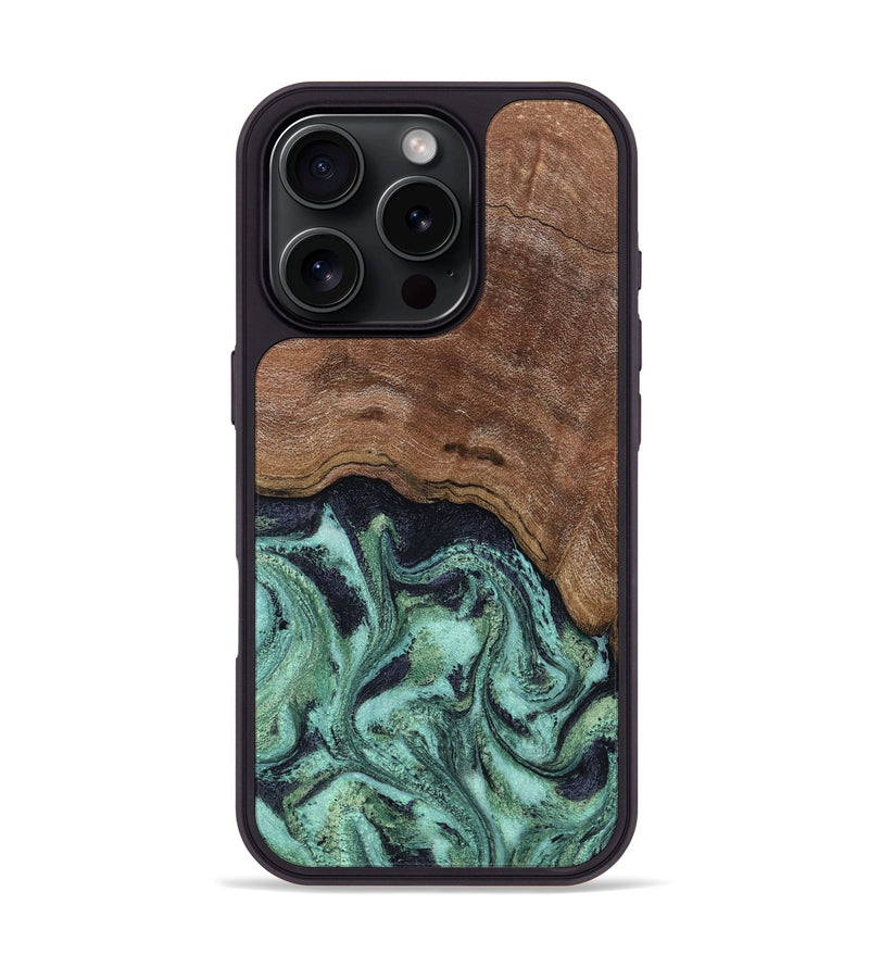 iPhone 16 Pro Wood Phone Case - Donovan (Green, 815690)