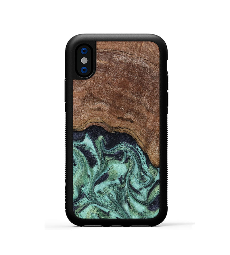 iPhone Xs Wood Phone Case - Donovan (Green, 815690)