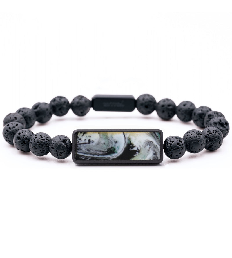 Lava Bead ResinArt Bracelet - Stanley (Black & White, 815718)
