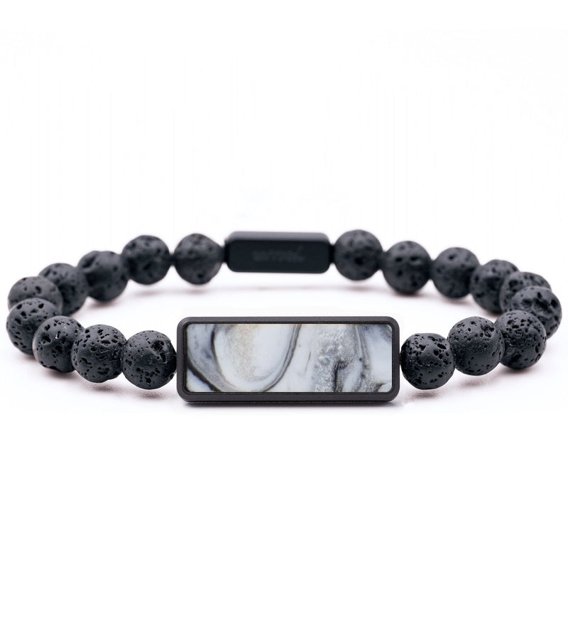 Lava Bead ResinArt Bracelet - Nikita (Black & White, 815724)