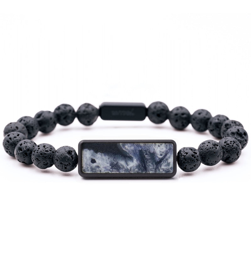 Lava Bead ResinArt Bracelet - Jeanne (Black & White, 815728)