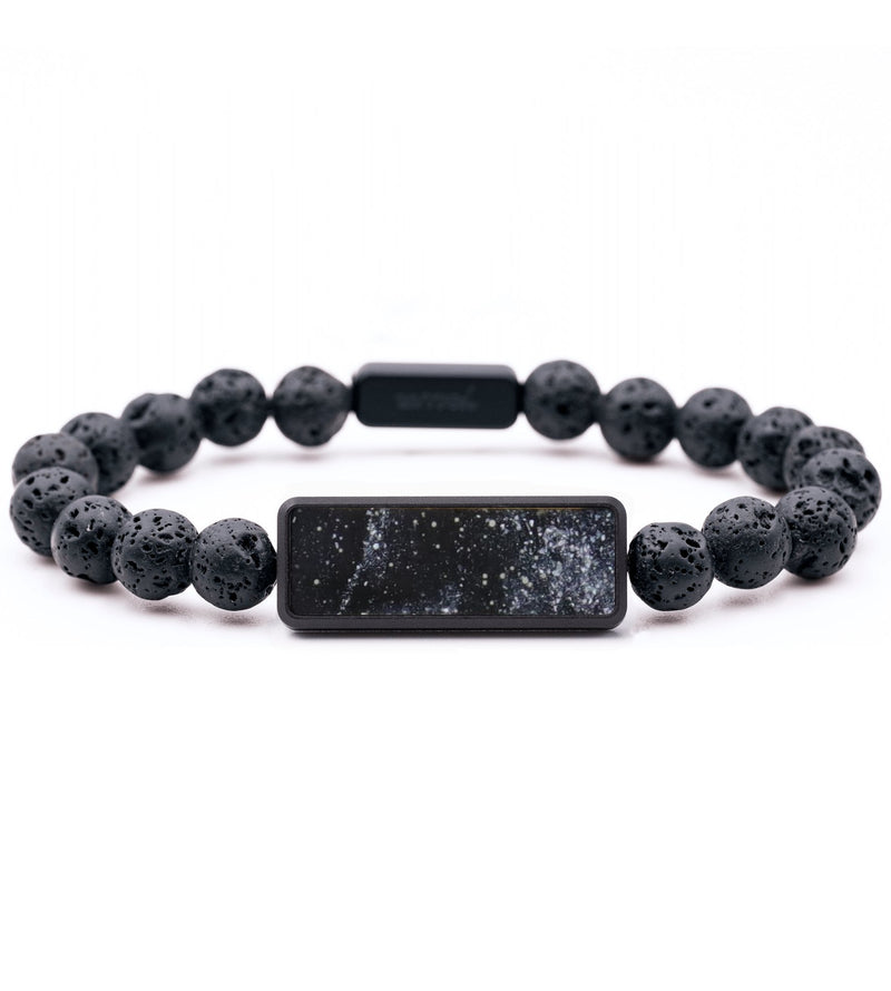 Lava Bead ResinArt Bracelet - Brandi (Black & White, 815732)