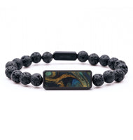 Lava Bead ResinArt Bracelet - Juan (Teal & Gold, 815774)