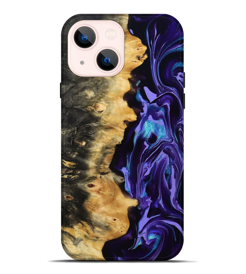 iPhone 14 Plus Wood Live Edge Phone Case - Tatum (Purple, 815788)
