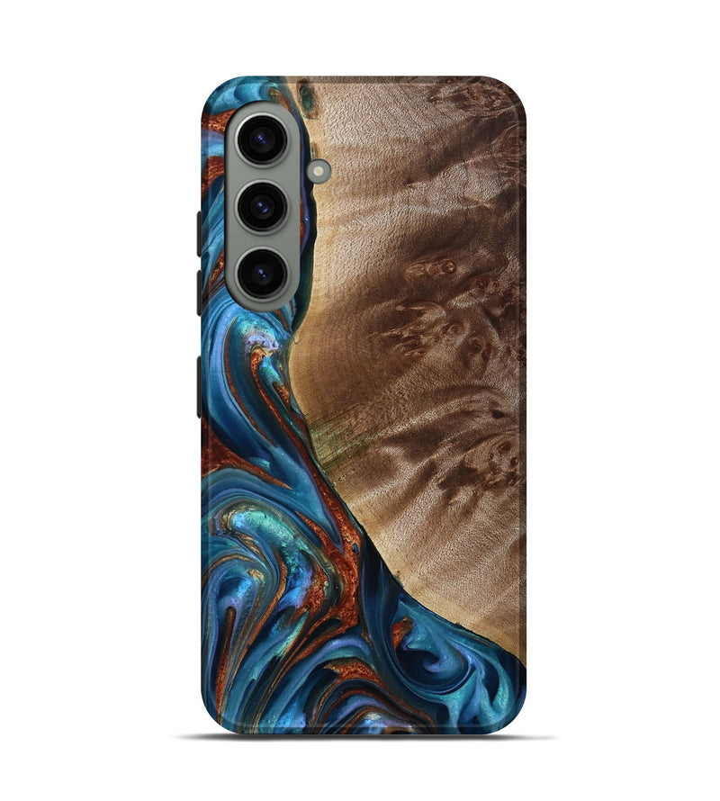 Galaxy S24 Wood Live Edge Phone Case - Citlali (Teal & Gold, 815794)