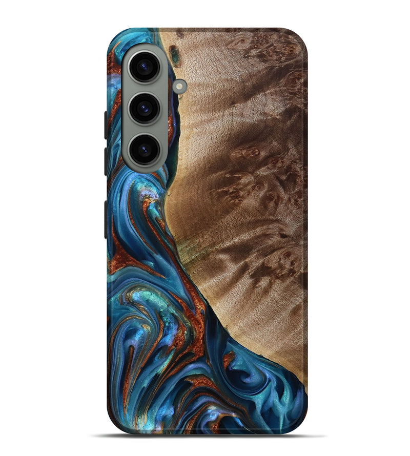 Galaxy S24 Plus Wood Live Edge Phone Case - Citlali (Teal & Gold, 815794)
