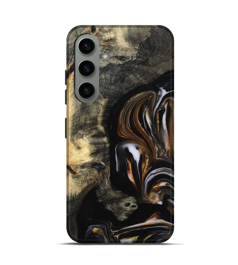 Galaxy S24 Wood Live Edge Phone Case - Hyman (Black & White, 815797)