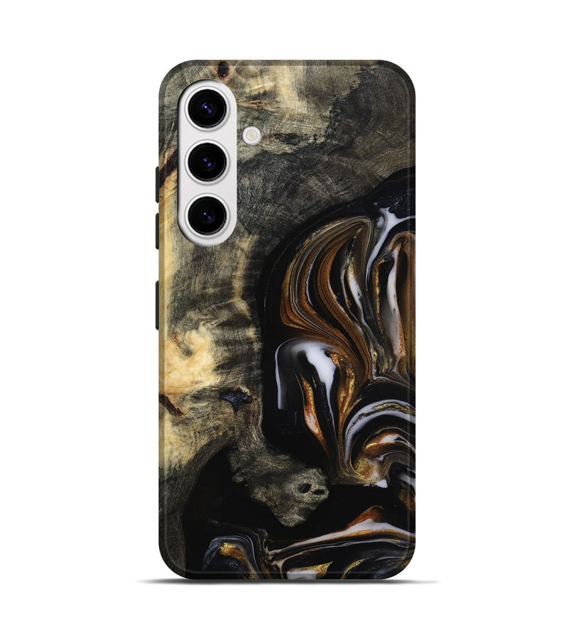 Galaxy S25 Wood Live Edge Phone Case - Hyman (Black & White, 815797)