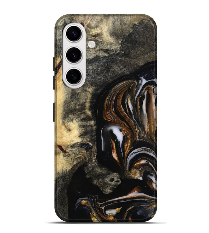 Galaxy S25 Plus Wood Live Edge Phone Case - Hyman (Black & White, 815797)