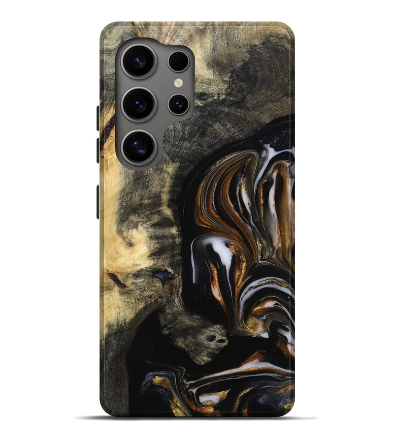 Galaxy S25 Ultra Wood Live Edge Phone Case - Hyman (Black & White, 815797)