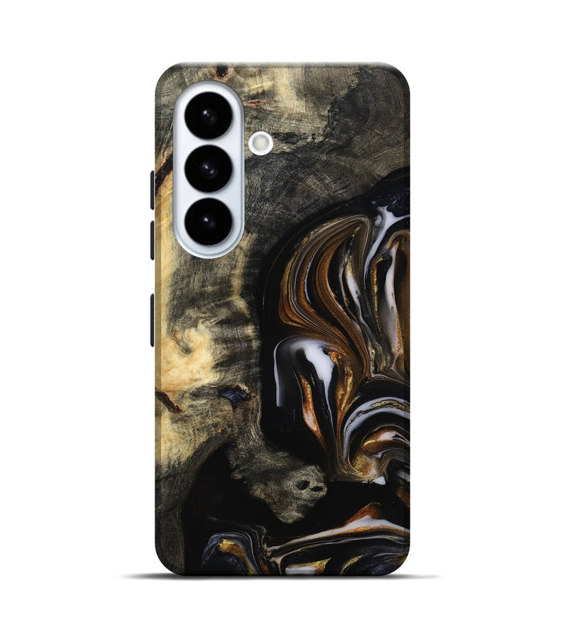 Galaxy S26 Wood Live Edge Phone Case - Hyman (Black & White, 815797)