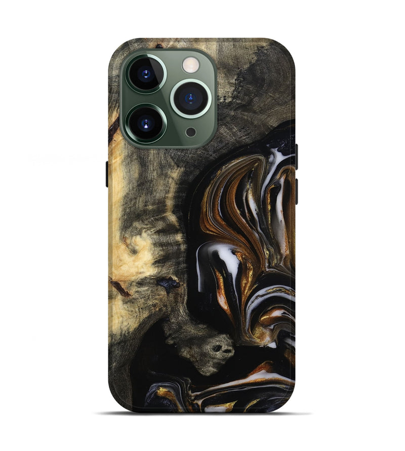 iPhone 13 Pro Wood Live Edge Phone Case - Hyman (Black & White, 815797)