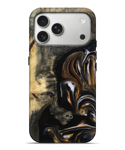 iPhone 17 Pro Max Wood Live Edge Phone Case - Hyman (Black & White, 815797)