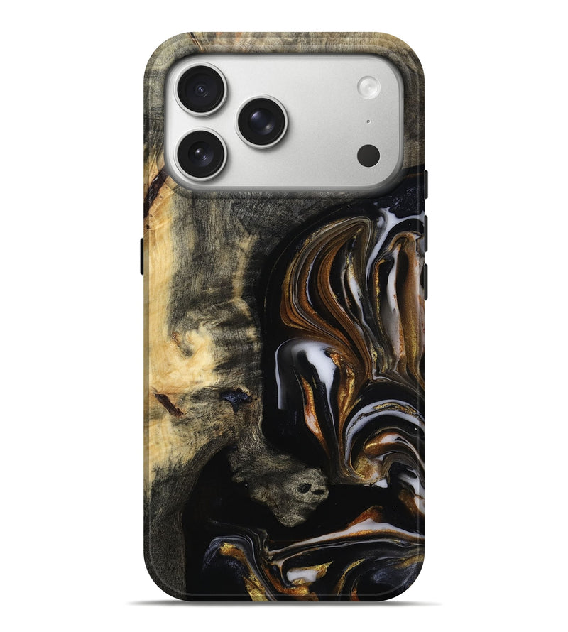 iPhone 17 Pro Max Wood Live Edge Phone Case - Hyman (Black & White, 815797)