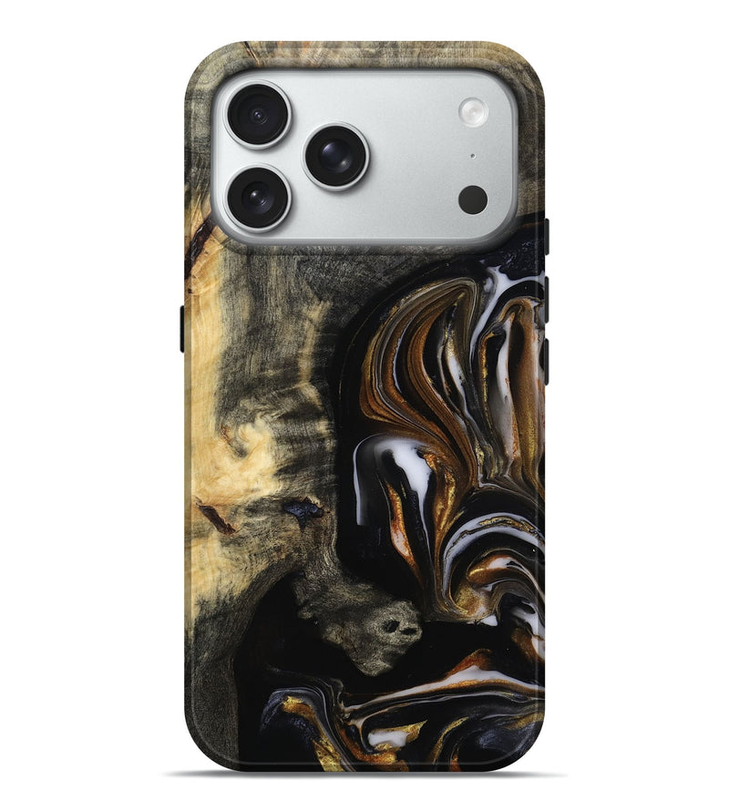 iPhone 18 Pro Max Wood Live Edge Phone Case - Hyman (Black & White, 815797)