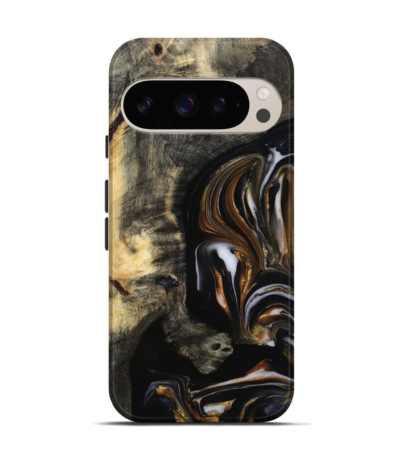 Pixel 10 Pro Wood Live Edge Phone Case - Hyman (Black & White, 815797)