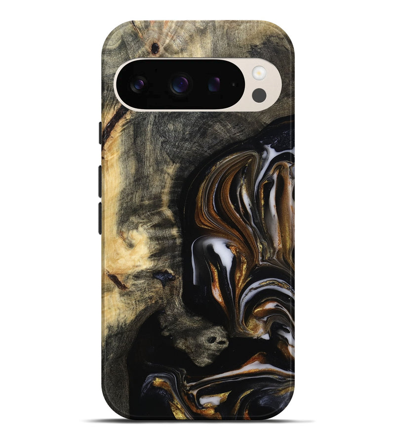 Pixel 10 Pro XL Wood Live Edge Phone Case - Hyman (Black & White, 815797)