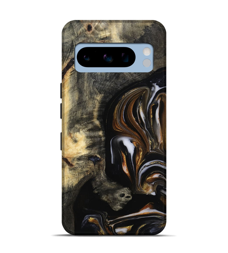 Pixel 8 Pro Wood Live Edge Phone Case - Hyman (Black & White, 815797)