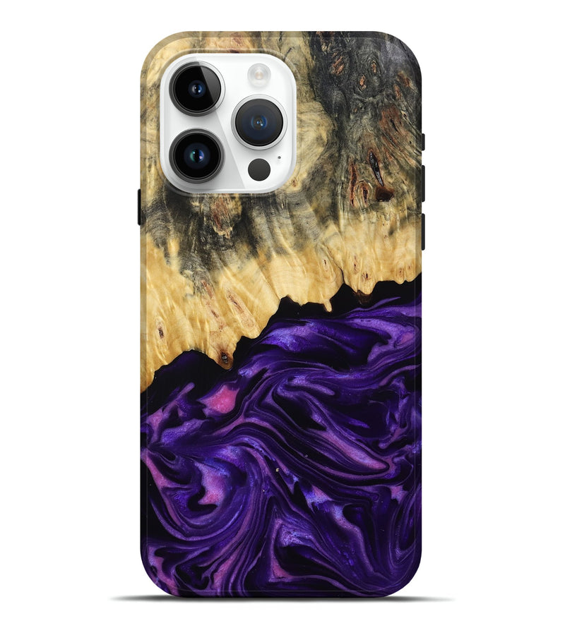 iPhone 15 Pro Max Wood Live Edge Phone Case - Baby (Purple, 815798)